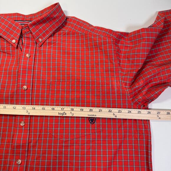 ARIAT'S Pro Series Men's Classic Plaid Print Button-Down Western Shirt XL Cowboy - Picture 4 of 13